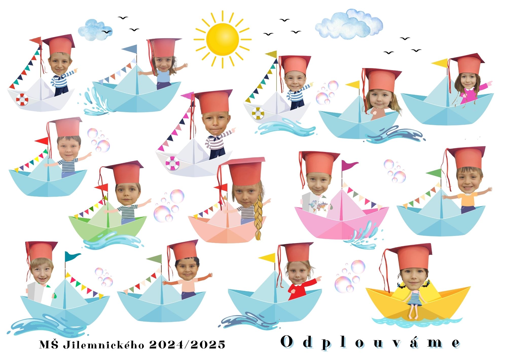 Tablo odcházejících dětí z Berušek