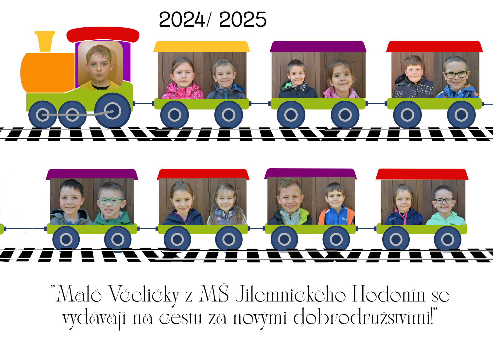 Tablo odcházejících dětí ze Včeliček